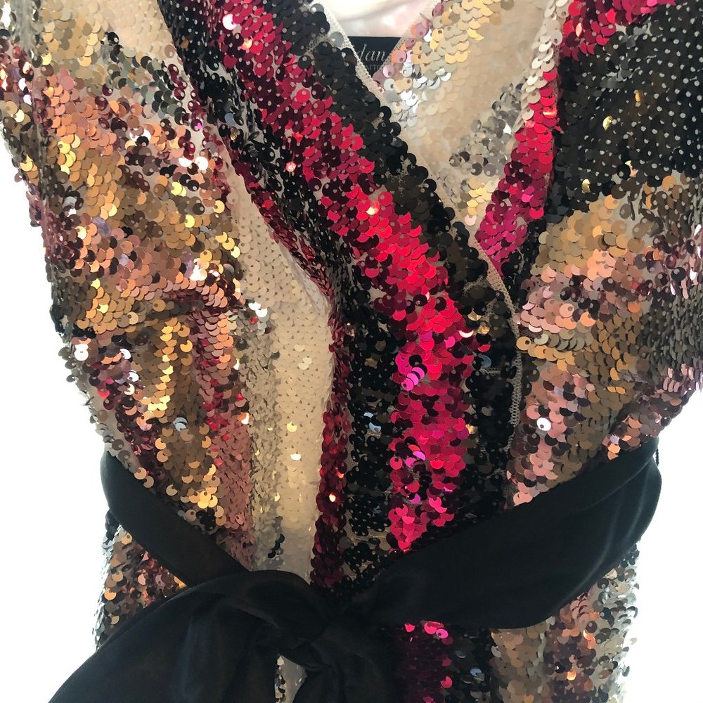 $248 NWT Aidan Mattox Sequin Wrap Dress - Picture 12 of 12